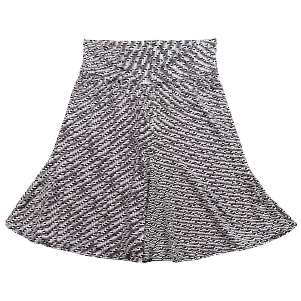 Sophie Max A-Line Skirt Womens‎ XL Black White Geometric Office Siren Y2K